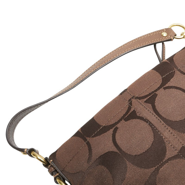 コーチ シグネチャー ミニハンドバッグ 40347 ブラウン キャンバス レザー レディース COACH 【中古】