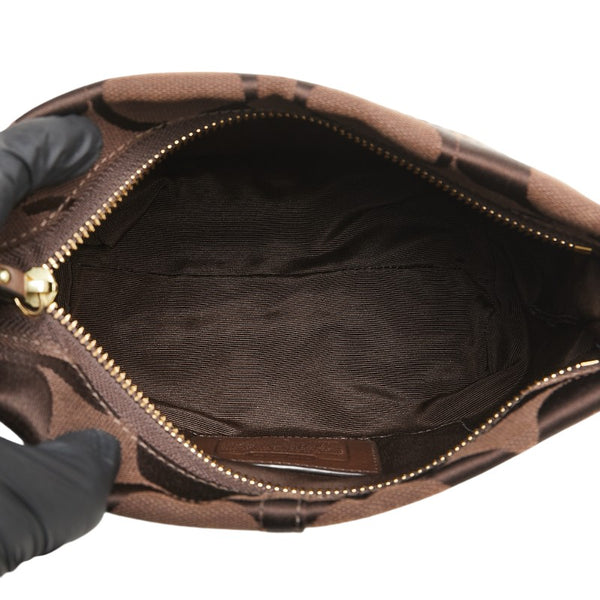 コーチ シグネチャー ミニハンドバッグ 40347 ブラウン キャンバス レザー レディース COACH 【中古】