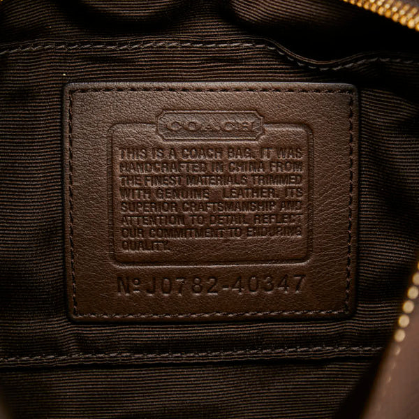コーチ シグネチャー ミニハンドバッグ 40347 ブラウン キャンバス レザー レディース COACH 【中古】
