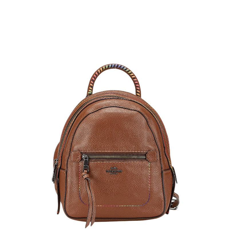 コーチ リュック バックパック F31368 ブラウン マルチカラー レザー レディース COACH 【中古】
