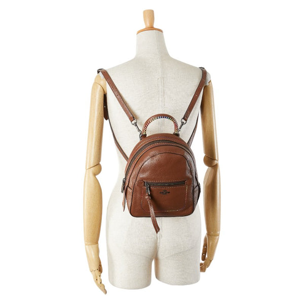 コーチ リュック バックパック F31368 ブラウン マルチカラー レザー レディース COACH 【中古】