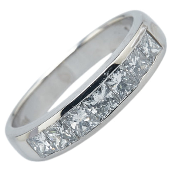 Pt900 プラチナ ダイヤ1.00ct 一文字 リング 指輪 レディース 12号 【中古】