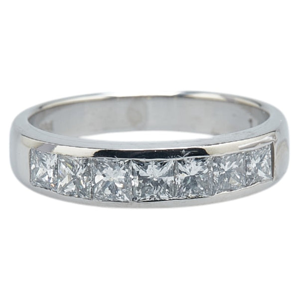 Pt900 プラチナ ダイヤ1.00ct 一文字 リング 指輪 レディース 12号 【中古】