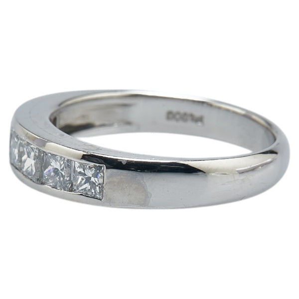 Pt900 プラチナ ダイヤ1.00ct 一文字 リング 指輪 レディース 12号 【中古】