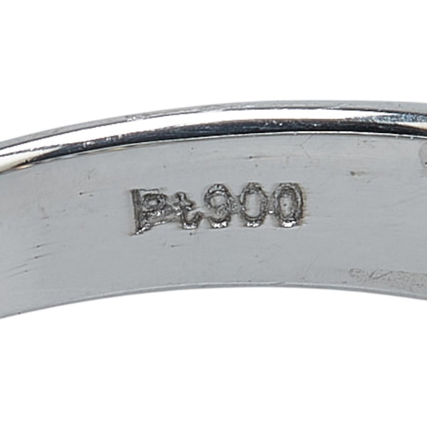 Pt900 プラチナ ダイヤ1.00ct 一文字 リング 指輪 レディース 12号 【中古】