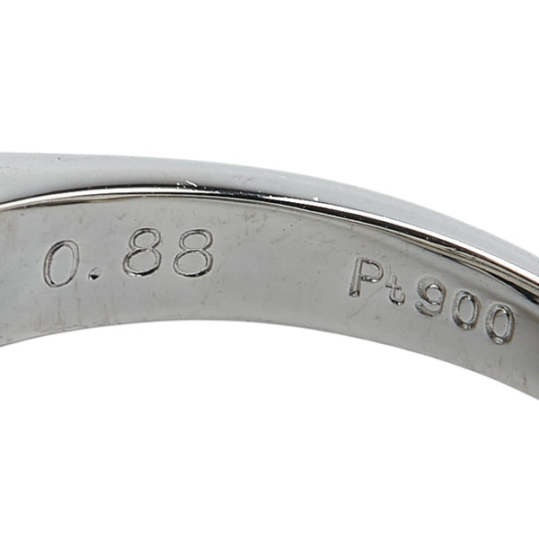 Pt900 プラチナ 血赤サンゴ13.4mm ダイヤ0.88ct リング 指輪 レディース 13号 【中古】