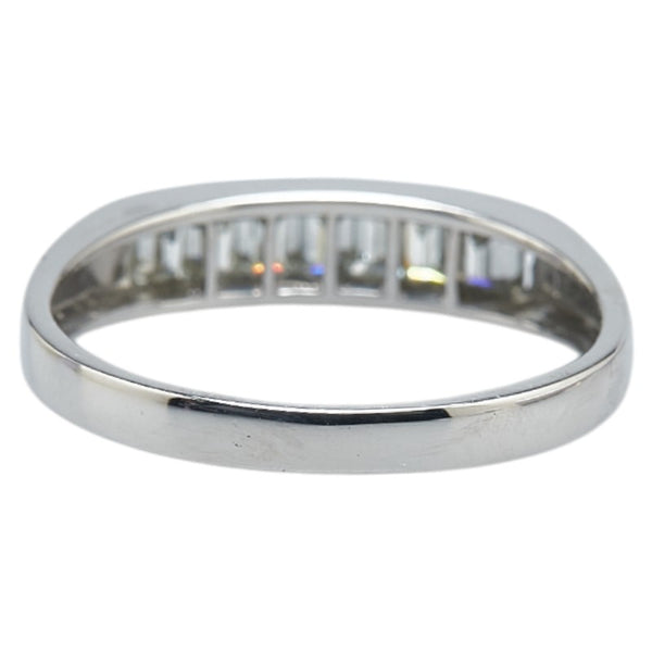 Pt900 プラチナ ダイヤ0.50ct 一文字 リング 指輪 レディース 13号 【中古】