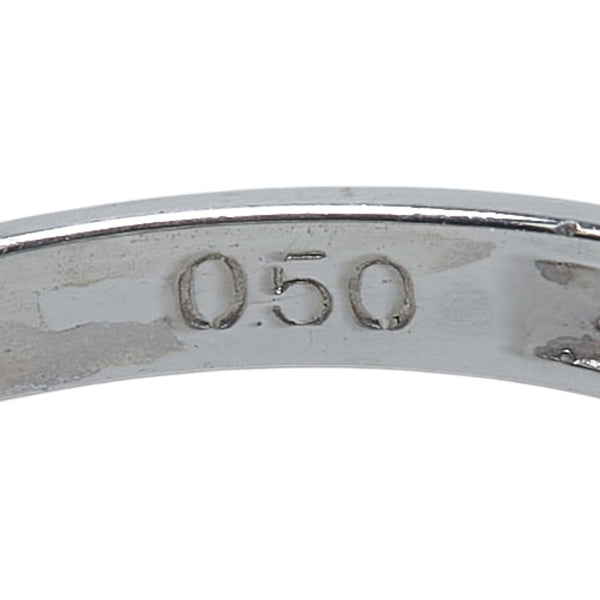 Pt900 プラチナ ダイヤ0.50ct 一文字 リング 指輪 レディース 13号 【中古】
