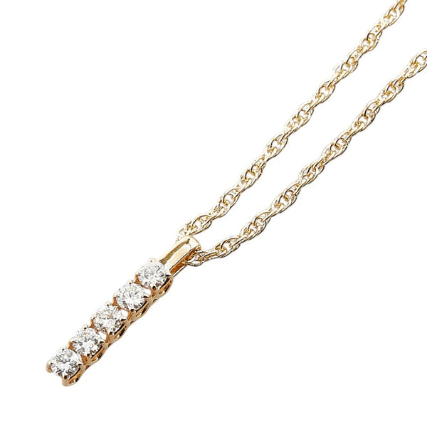K18YG イエローゴールド ダイヤ0.22ct ネックレス レディース 【中古】