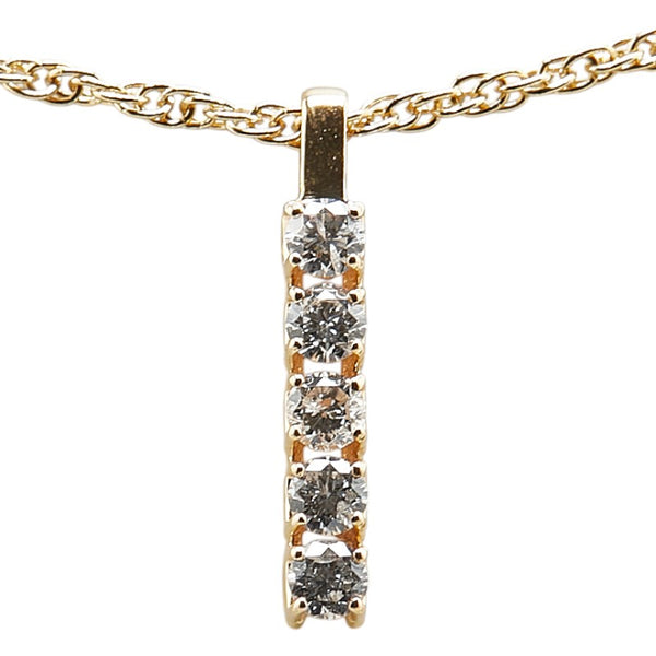 K18YG イエローゴールド ダイヤ0.22ct ネックレス レディース 【中古】