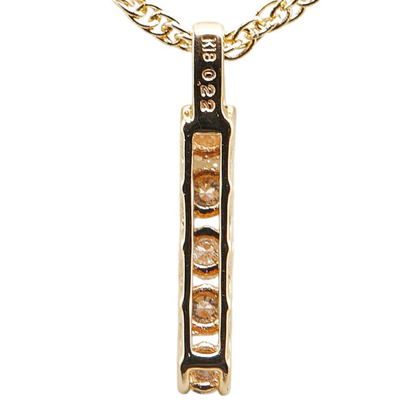 K18YG イエローゴールド ダイヤ0.22ct ネックレス レディース 【中古】