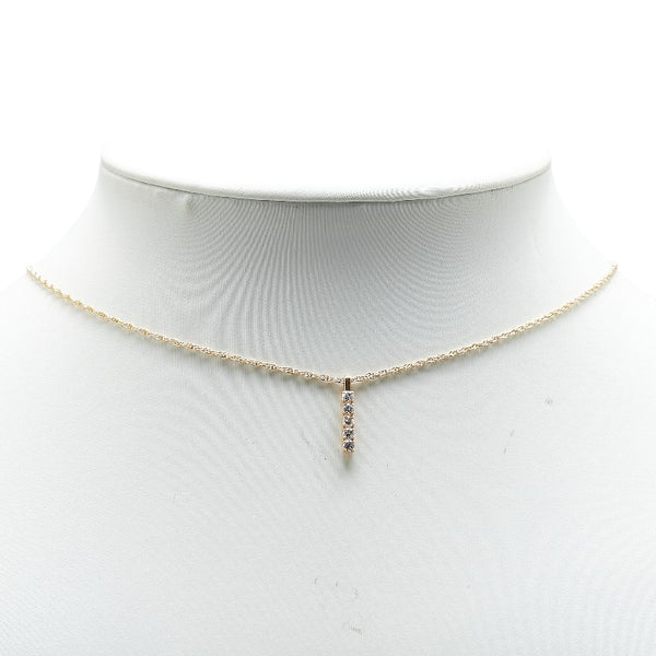 K18YG イエローゴールド ダイヤ0.22ct ネックレス レディース 【中古】