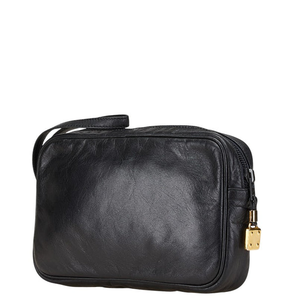 ロエベ アナグラムロゴ セカンドバッグ クラッチバッグ ブラック レザー メンズ LOEWE 【中古】
