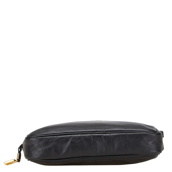 ロエベ アナグラムロゴ セカンドバッグ クラッチバッグ ブラック レザー メンズ LOEWE 【中古】