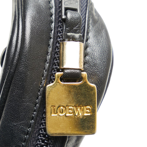 ロエベ アナグラムロゴ セカンドバッグ クラッチバッグ ブラック レザー メンズ LOEWE 【中古】