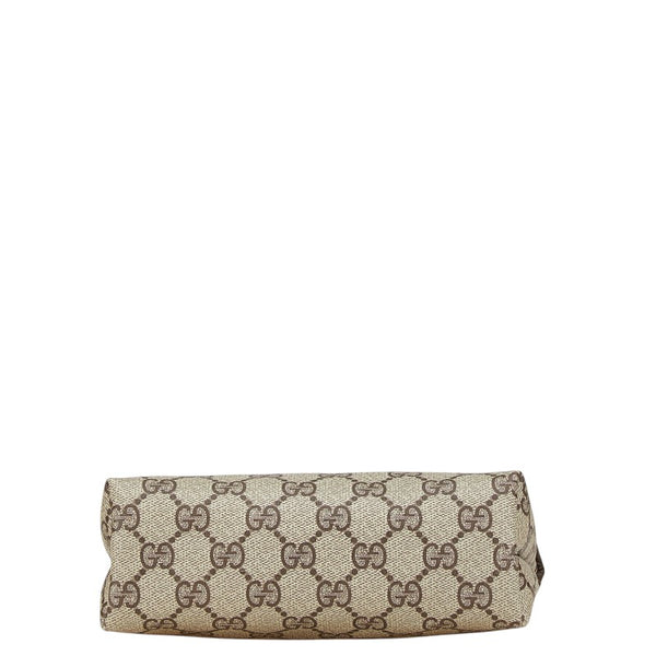 グッチ GGスプリーム ポーチ 039 4494 ブラウン PVC レザー レディース GUCCI 【中古】