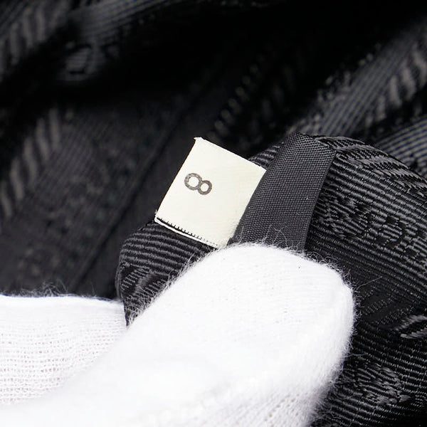 プラダ 三角ロゴプレート ボストンバッグ ブラック ナイロン レザー レディース PRADA 【中古】