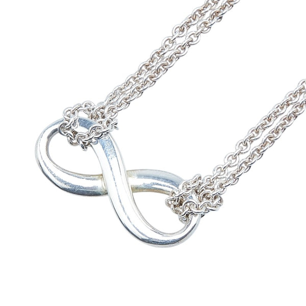 ティファニー インフィニティ ネックレス ダブルチェーン SV925 シルバー レディース TIFFANY&Co. 【中古】