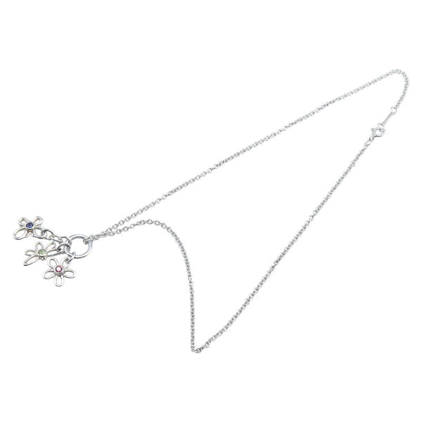 ティファニー フラワー バタフライ 花 蝶 モチーフ ネックレス シルバー マルチカラー SV925 シルバー レディース TIFFANY&Co. 【中古】