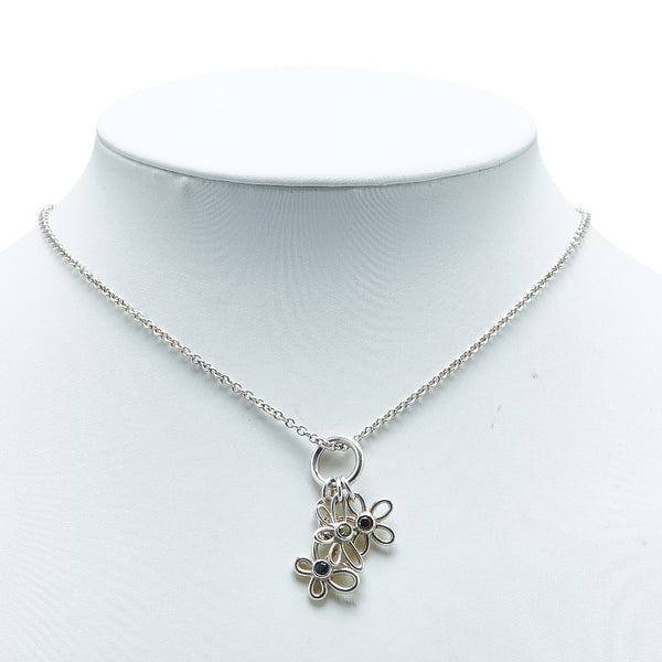 ティファニー フラワー バタフライ 花 蝶 モチーフ ネックレス シルバー マルチカラー SV925 シルバー レディース TIFFANY&Co. 【中古】
