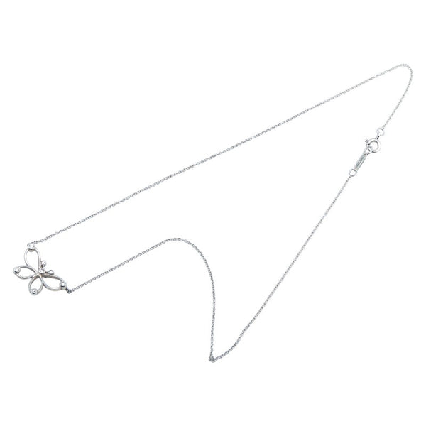 ティファニー バタフライ 7Pダイヤ ネックレス SV925 シルバー レディース TIFFANY&Co. 【中古】