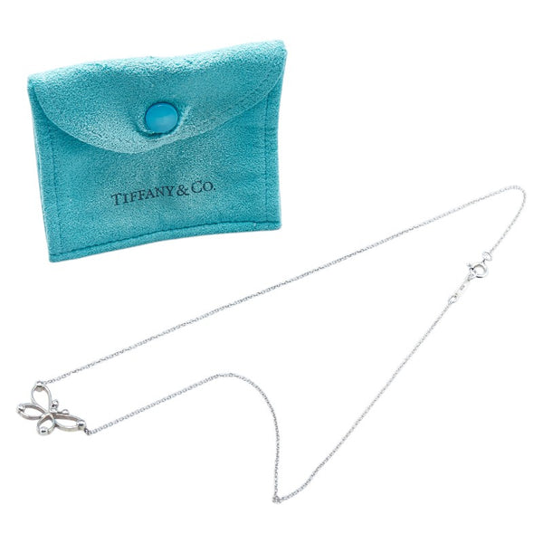 ティファニー バタフライ 7Pダイヤ ネックレス SV925 シルバー レディース TIFFANY&Co. 【中古】