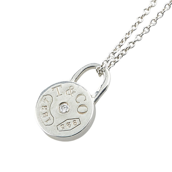 ティファニー 1837 ラウンドロック 1Pダイヤ ネックレス SV925 シルバー レディース TIFFANY&Co. 【中古】