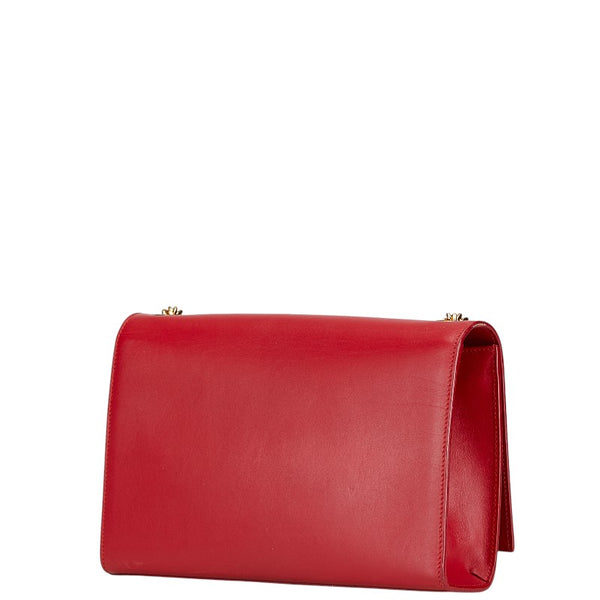 サンローラン YSL モノグラム クラシックケイト 斜め掛け チェーン ショルダーバッグ 354119 レッド レザー レディース SAINT LAURENT 【中古】