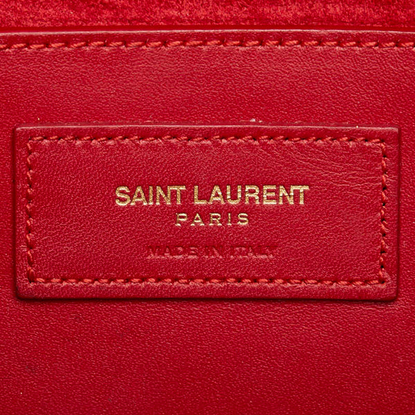 サンローラン YSL モノグラム クラシックケイト 斜め掛け チェーン ショルダーバッグ 354119 レッド レザー レディース SAINT LAURENT 【中古】