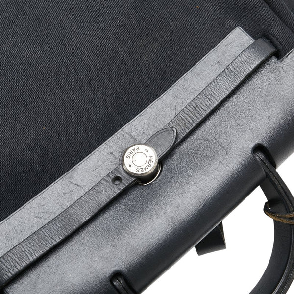 エルメス エールバッグPM ハンドバッグ リュック 2WAY ブラック キャンバス レザー レディース HERMES 【中古】