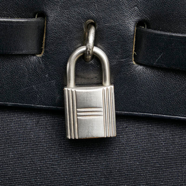 エルメス エールバッグPM ハンドバッグ リュック 2WAY ブラック キャンバス レザー レディース HERMES 【中古】