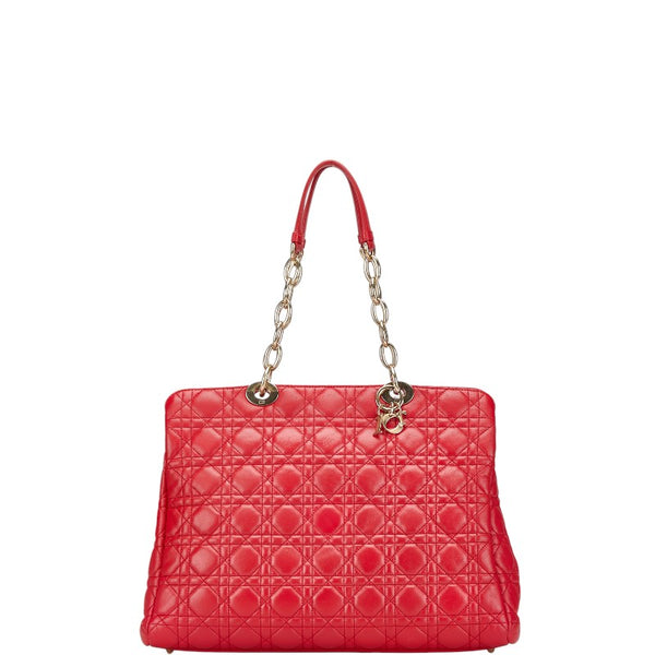 ディオール カナージュ レディディオール ハンドバッグ ショルダーバッグ レッド ラムスキン レディース Dior 【中古】