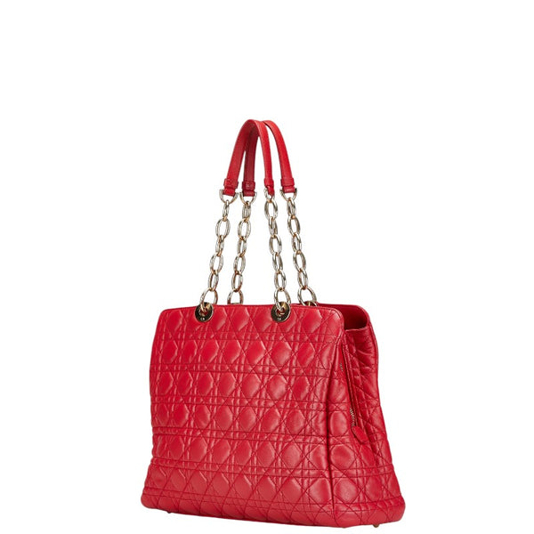 ディオール カナージュ レディディオール ハンドバッグ ショルダーバッグ レッド ラムスキン レディース Dior 【中古】