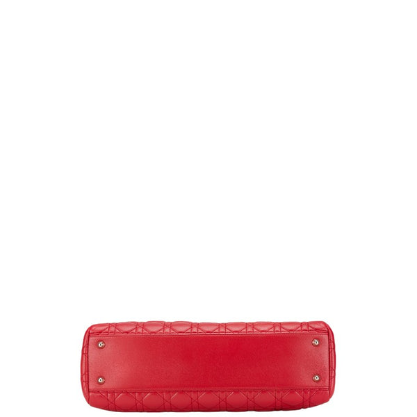 ディオール カナージュ レディディオール ハンドバッグ ショルダーバッグ レッド ラムスキン レディース Dior 【中古】