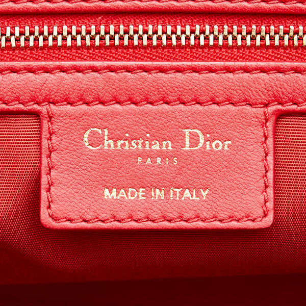 ディオール カナージュ レディディオール ハンドバッグ ショルダーバッグ レッド ラムスキン レディース Dior 【中古】