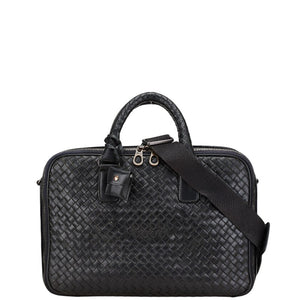 ボッテガヴェネタ イントレチャート ハンドバッグ ショルダーバッグ 2WAY ブラック レザー レディース BOTTEGAVENETA 【中古】