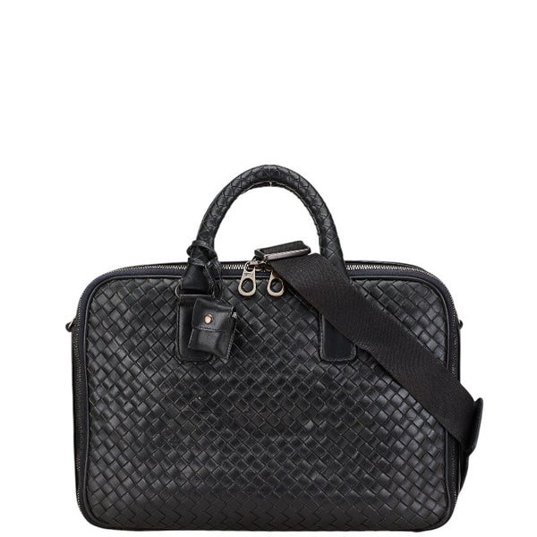 ボッテガヴェネタ イントレチャート ハンドバッグ ショルダーバッグ 2WAY ブラック レザー レディース BOTTEGAVENETA 【中古】