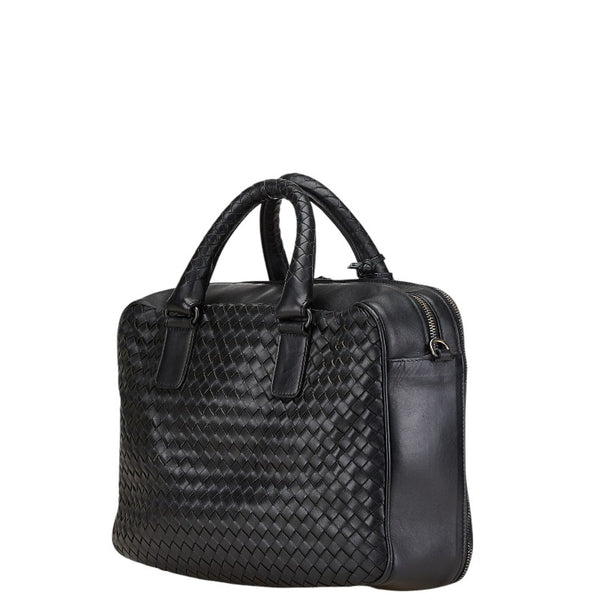 ボッテガヴェネタ イントレチャート ハンドバッグ ショルダーバッグ 2WAY ブラック レザー レディース BOTTEGAVENETA 【中古】