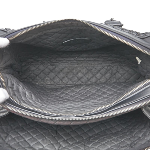 ボッテガヴェネタ イントレチャート ハンドバッグ ショルダーバッグ 2WAY ブラック レザー レディース BOTTEGAVENETA 【中古】