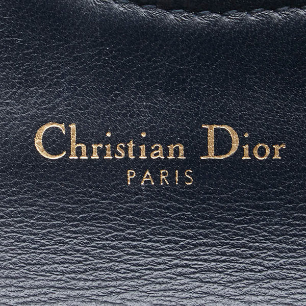 ディオール オブリーク トロッター サドル カードケース ネイビー ベージュ キャンバス レザー レディース Dior 【中古】