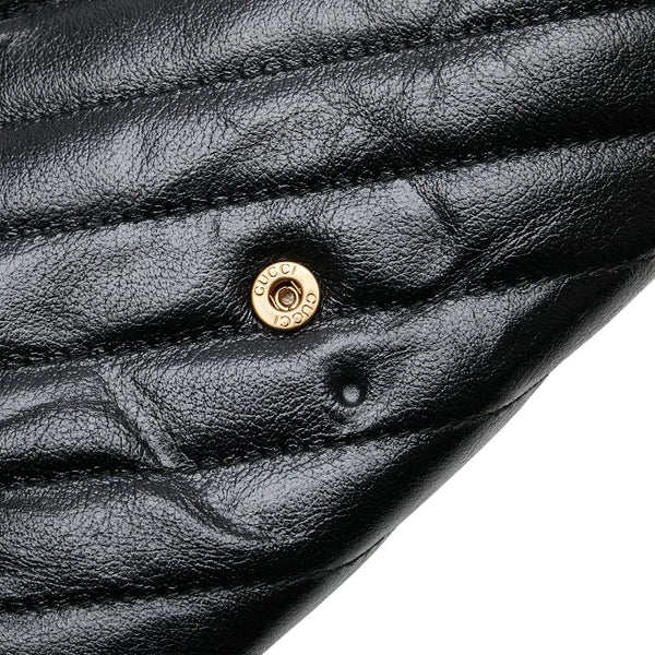 グッチ GGマーモント  チェーン ショルダーバッグ 573807 ブラック レッド レザー レディース GUCCI 【中古】