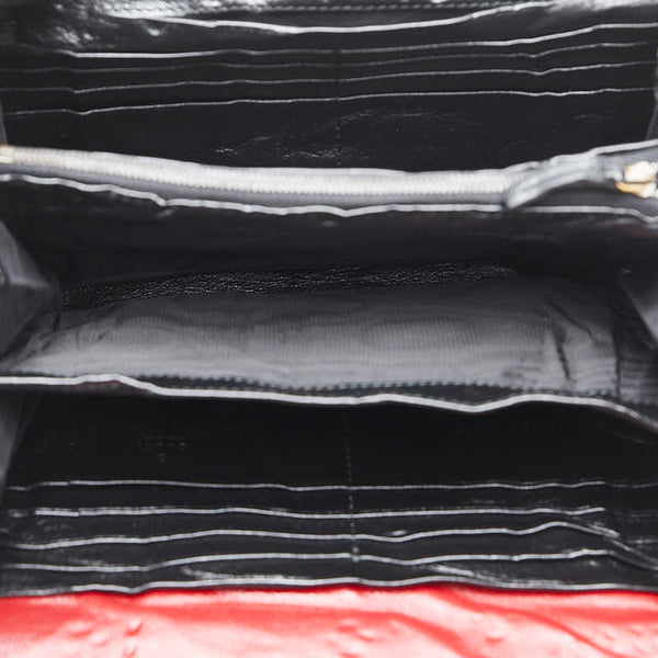 グッチ GGマーモント  チェーン ショルダーバッグ 573807 ブラック レッド レザー レディース GUCCI 【中古】