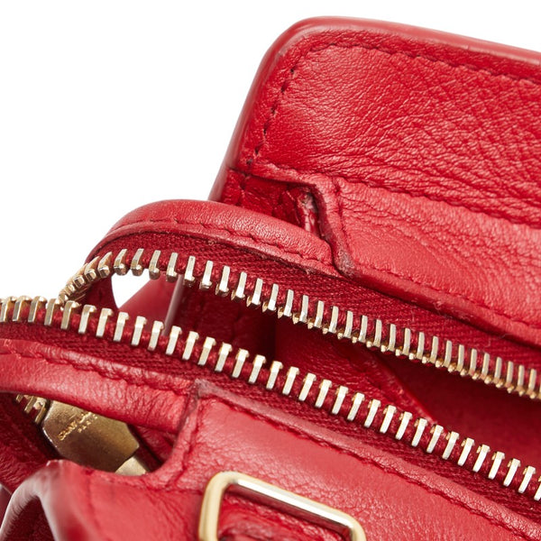 サンローラン Yライン プチカバス ハンドバッグ ショルダーバッグ 2WAY 311210 レッド レザー レディース SAINT LAURENT 【中古】