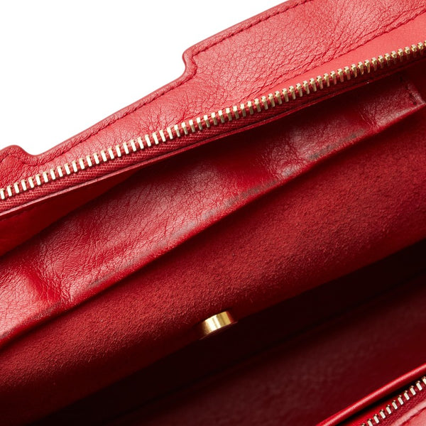 サンローラン Yライン プチカバス ハンドバッグ ショルダーバッグ 2WAY 311210 レッド レザー レディース SAINT LAURENT 【中古】