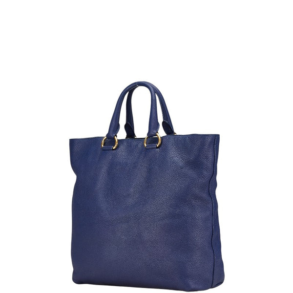 プラダ トートバッグ ショルダーバッグ 2WAY ブルー レザー レディース PRADA 【中古】