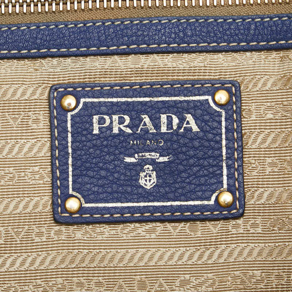 プラダ トートバッグ ショルダーバッグ 2WAY ブルー レザー レディース PRADA 【中古】