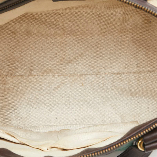 グッチ GGキャンバス シェリーライン ハンドバッグ ショルダーバッグ 2WAY 353114 002123 ブラウン キャンバス レザー レディース GUCCI 【中古】