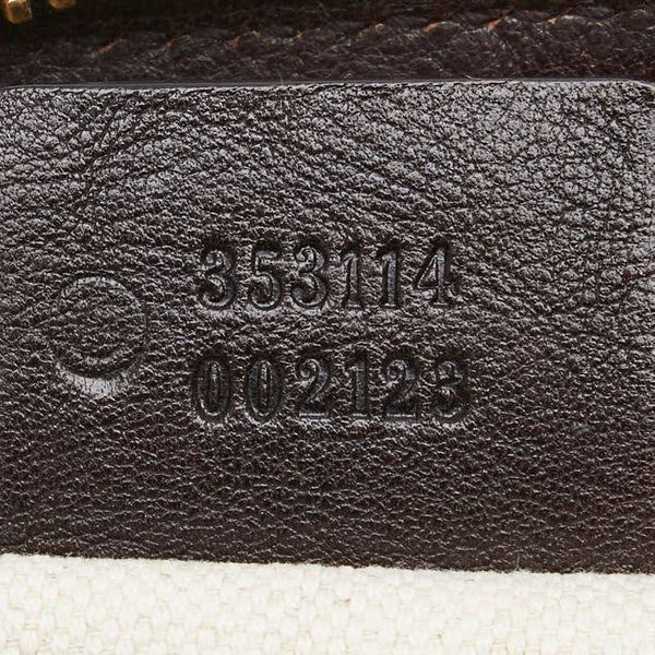 グッチ GGキャンバス シェリーライン ハンドバッグ ショルダーバッグ 2WAY 353114 002123 ブラウン キャンバス レザー レディース GUCCI 【中古】