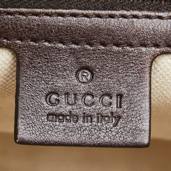 グッチ GGキャンバス シェリーライン ハンドバッグ ショルダーバッグ 2WAY 353114 002123 ブラウン キャンバス レザー レディース GUCCI 【中古】