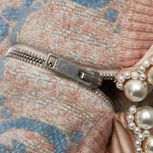 グッチ GG パール ニットワンピース 半袖 サイズ：XS ピンク ブルー ベージュ ウール ナイロン ヤク レディース GUCCI 【中古】